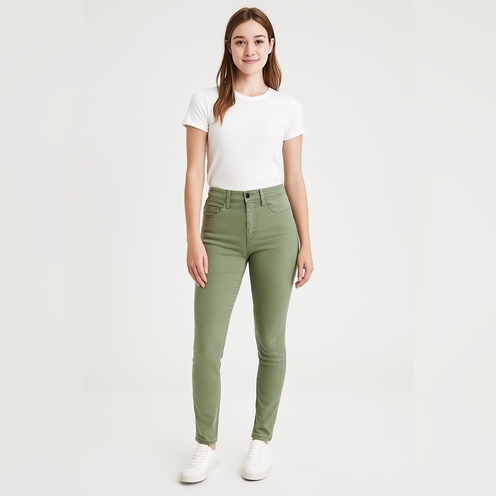 Stradivarius Super High Waist Skinny Jeans Green EUR 38 / US 6
